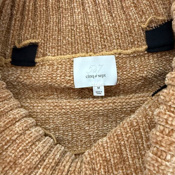 Cinq A Sept Off Shoulder Chunky Sweater Casual Cozy Super Soft Tan Sz M - Picture 2 of 5